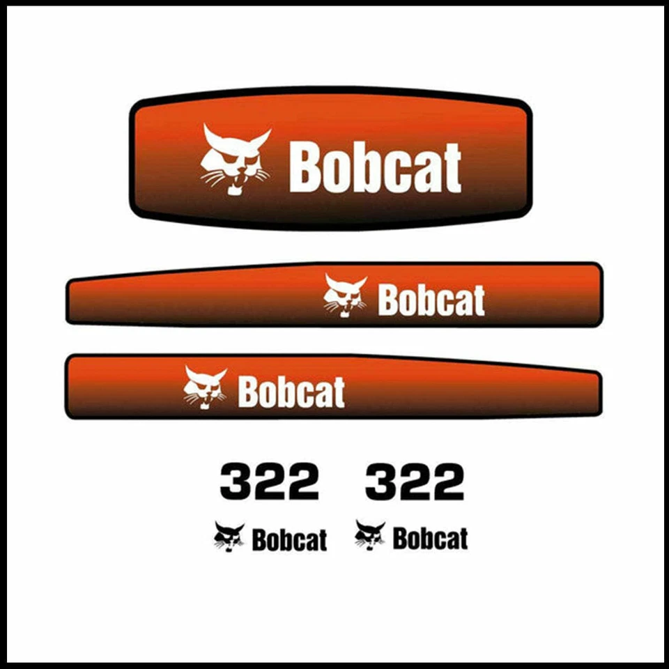 Bobcat 322 Sticker Decal Kit for Mini Excavator