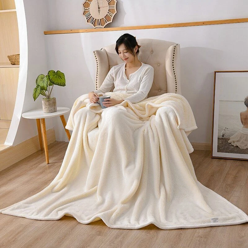 Fluffy Winter Bed Blankets Cloud Velvet Throw Blanket Warm Blankets Double sided