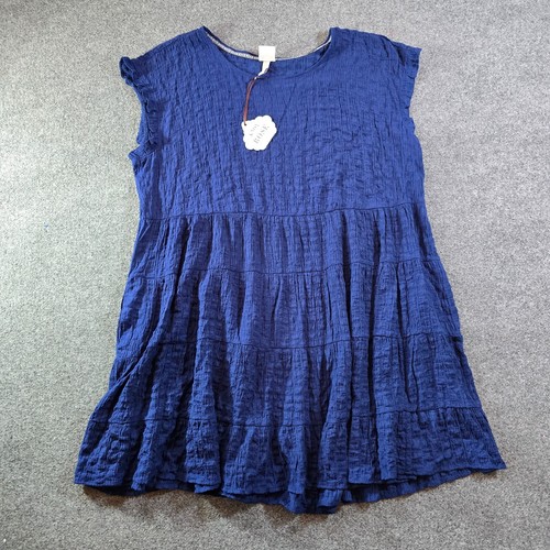 Knox Rose Dress Womens Size 2X Blue Gauze Tiered Short Casual Flowy Boho Capsule