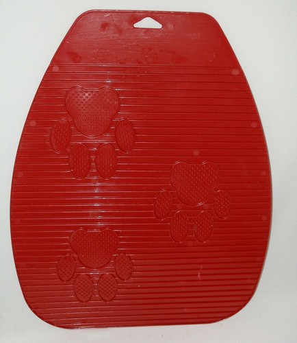 Cat Pet Feeding Spill Matt Red Plastic & Cat Print Vintage Spill Matt - Picture 3 of 8
