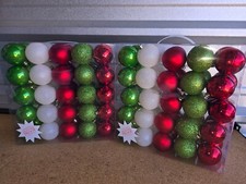 2 50 Christmas Ball Ornaments Set Shatterproof Seasonal Tree Decoration Bulbs