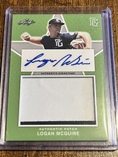 LOGAN MCGUIRE 2020 LEAF PERFECT GAME JERSEY PATCH AUTO #2/25 GA Tech, GUARDIANS