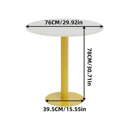 High Bistro Pub Table Round Bar Metal Base Sintered Stone Top Table - Picture 13 of 15