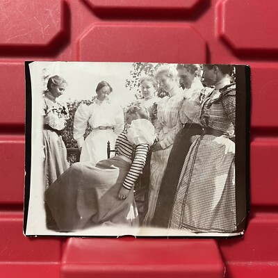 Woman Giving Outside Birth With People Around 4 7/8 x 3 3/4 Photograph 1920s