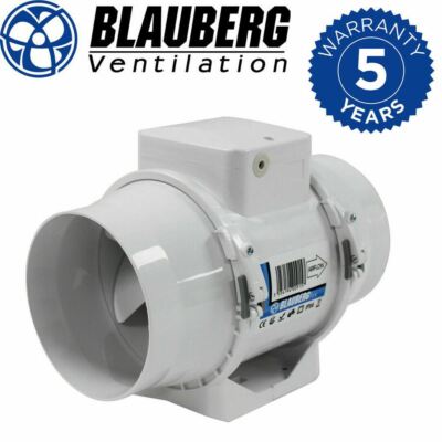 Blauberg Turbo-E In-Line Mixed Flow Extractor Fan 4'' 100mm Bathroom