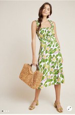 NWT Anthropologie Faithfull Mae Belted Midi Dress Size L Size 8 floral $189