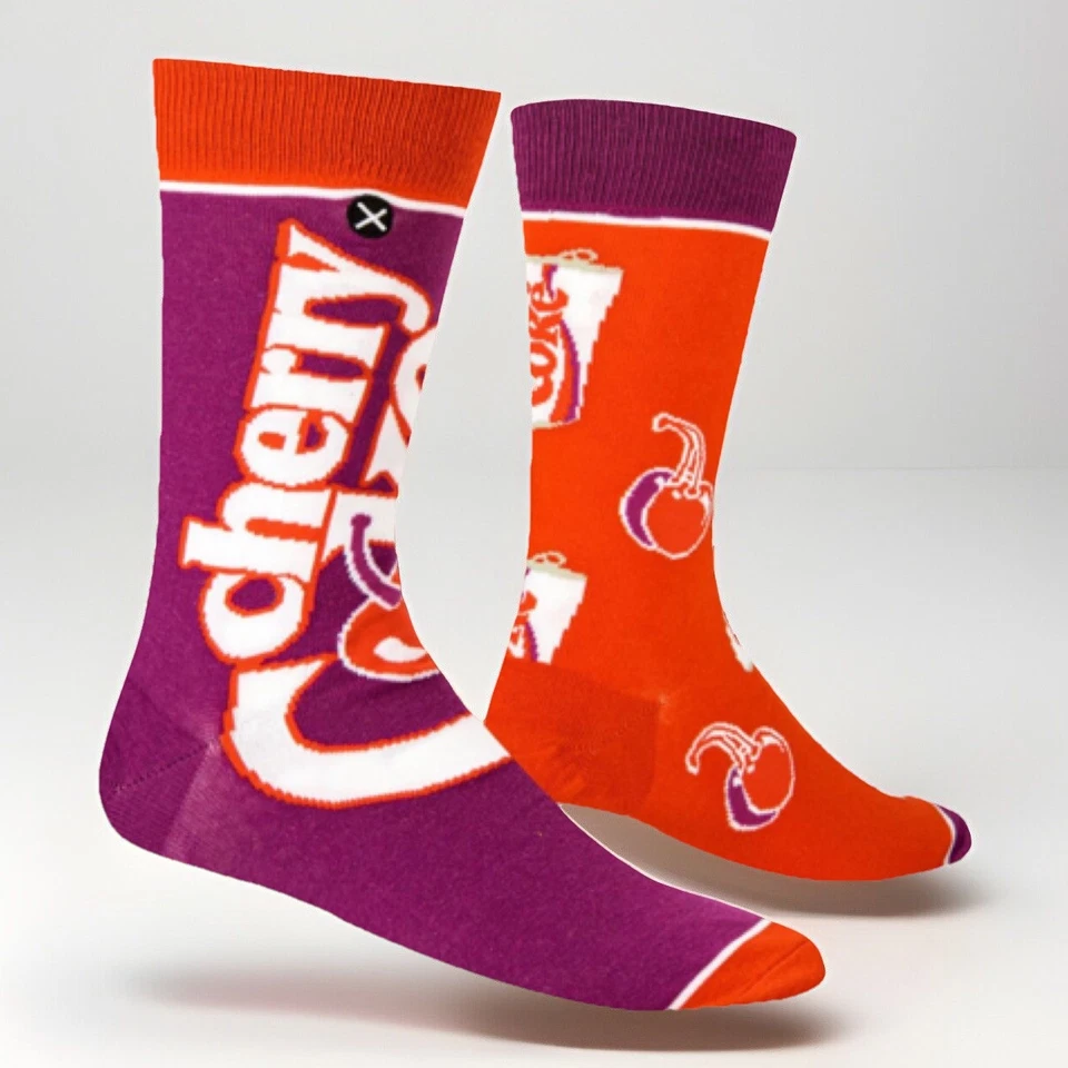 Coca-Cola Cherry Coke Socks x Odd Sox Adult Size 8-12 Purple/Red - Image 3 of 4