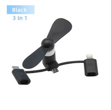1 pc 3-in-1 USB-C Phone Cooler Fan Portable Mini Universal