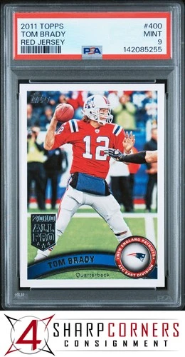 2011 TOPPS #400 TOM BRADY PATRIOTS RED JERSEY PSA 9
