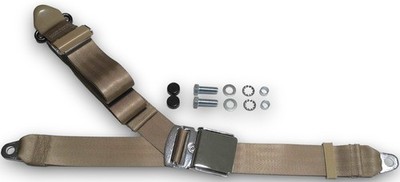 Safety Belt Strap Dreipunkt Chrome Beige For Porsche 912