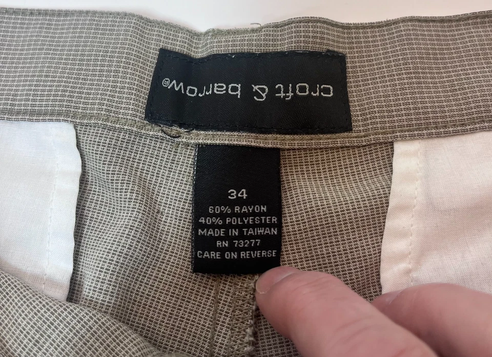 Croft & Barrow Men's Dress Shorts Tan Checked Size 34 - Image 3 of 4