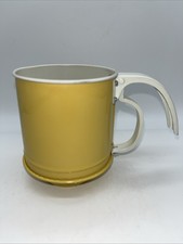 Vintage Flour Sifter Yellow Enamel On Metal Powder Sugar Sift