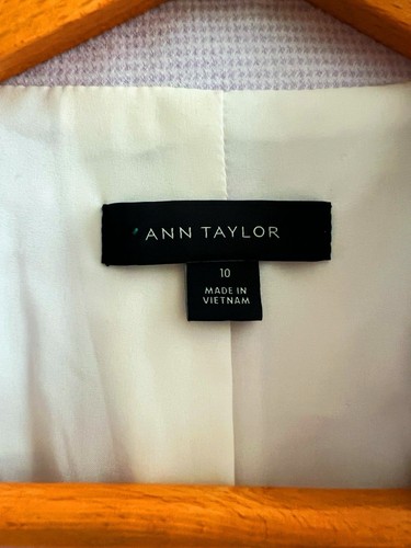 Ann Taylor Lavender Check 1-Button Soft Suit Jacket Size 10 - Picture 3 of 5
