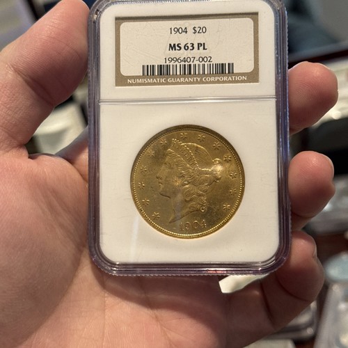 1904 $20 Gold Liberty Head Double Eagle NGC MS63 PL Older Holder! Cameo! Blazing - Picture 4 of 9