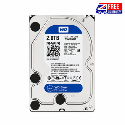 Western Digital WD Blue 2TB 3,5'' SATA HDD 5400RPM | Desktop PC CCTV DVR NVR
