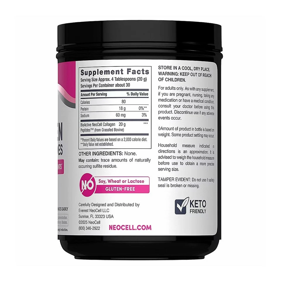NeoCell Super Colágeno Péptidos en Polvo Tipo 1 y 3 Sin Sabor 21,2 oz (600 g) Foto 2 de 4