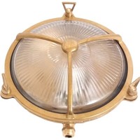 AußEn Wandleuchte Messing Riffelglas Ø21Cm IP64 Maritim Wetterfest Lampe Haus