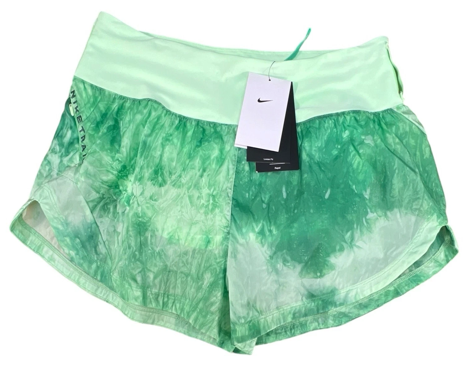 Nike Trail Women Medium 3" Repel Mid-Rise Lined Running Shorts Green FN2647-376