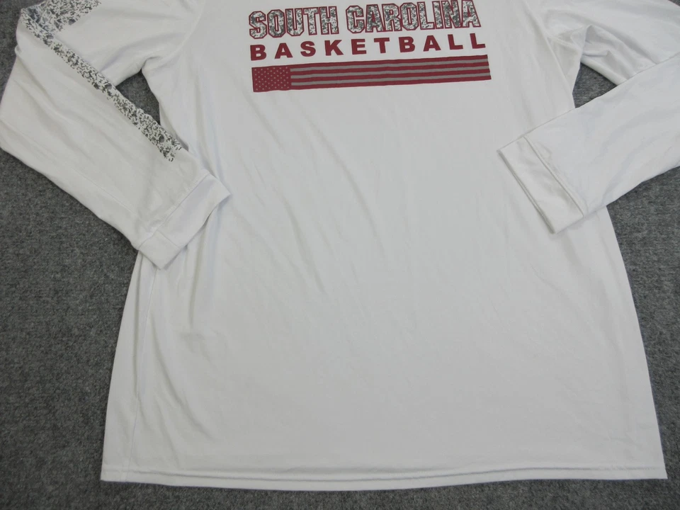 South Carolina Gamecocks Shirt Mens Medium White NCAA Basketball Long Sleeve - Image 2 of 4