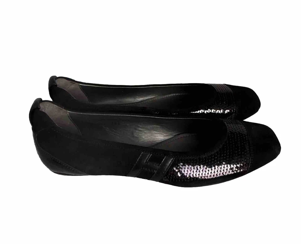 Lentejuelas planas negras y gamuza Iconic Chic Hogan para mujer Foto 2 de 4