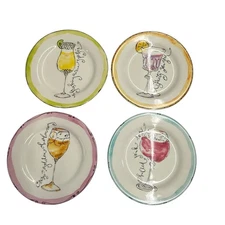 Rosanna Set of 4 Cocktail Drink Dessert Salad Appetizer Plates