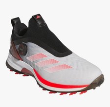 adidas $200 Adizero ZG BOA Spikeless Golf Shoes White Red IH9896 Men