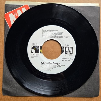 CHRIS DE BURGH Love Is My Decision DJ PROMO 45 7'' Record Vinyl Records
