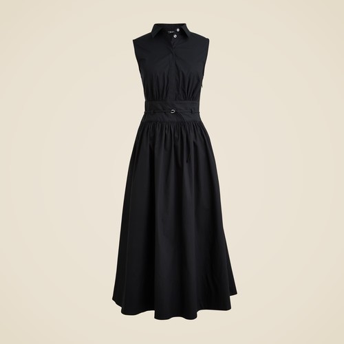 NWT!! J. CREW Fitted-Waist Shirtdress Cotton Poplin Midi Solid Black Size 8 - Picture 10 of 14