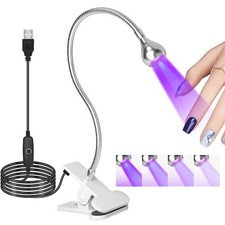Gooseneck UV Nail Lamp for Gel Polish Curing with Secure Clip Rotatable Flash