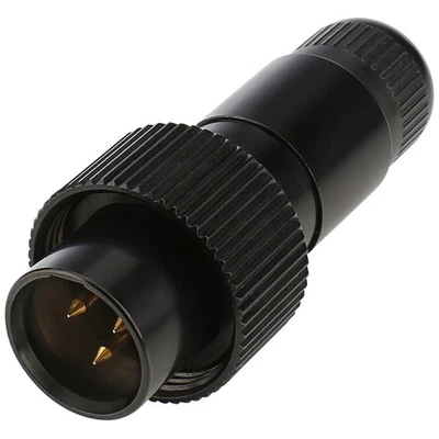 HICON Mini XLR 3 Broches IP67 Connecteur XLR Mâle Noir Doré | HI-XMCM3-HD-B - Photo 1/2