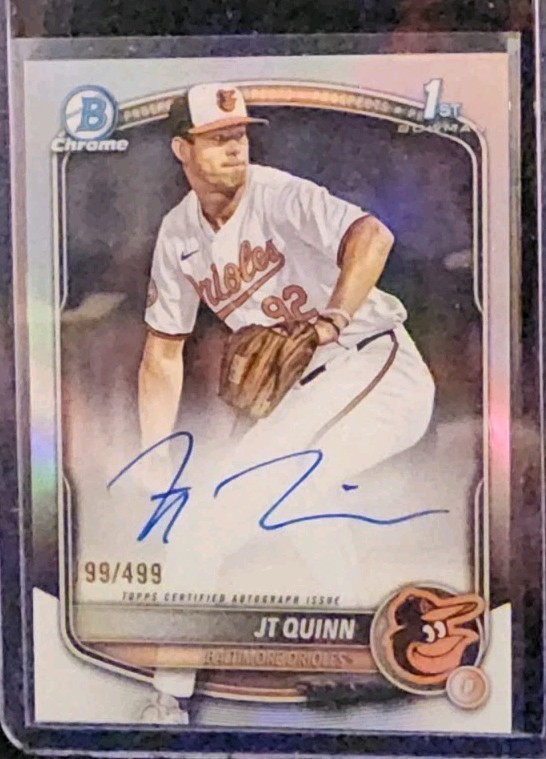 2025 Bowman Draft JT Quinn Chrome Auto Refractor 1st Prospect #/499 Orioles