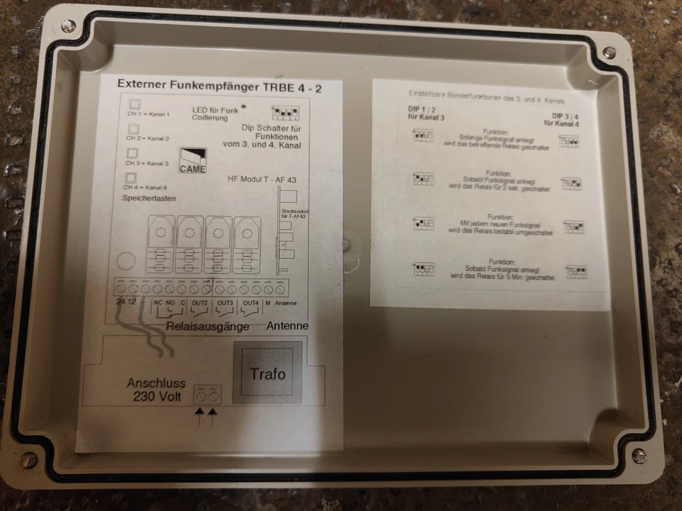 CAME 4-Kanal Empfänger 230V, Funkempfänger, TR BE 4/2 - Bild 4 von 4