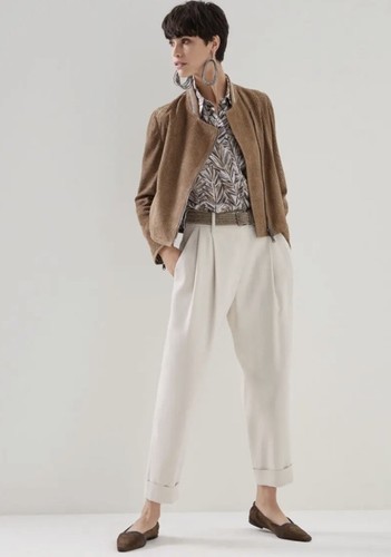 BRUNELLO CUCINELLI Silk Leaf Print Shirt Sz L NWT $2499 - Picture 5 of 6