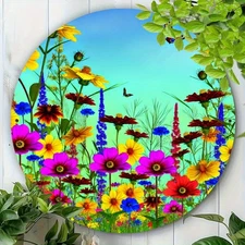 Vibrant Wildflower Garden Metal Wall Decor