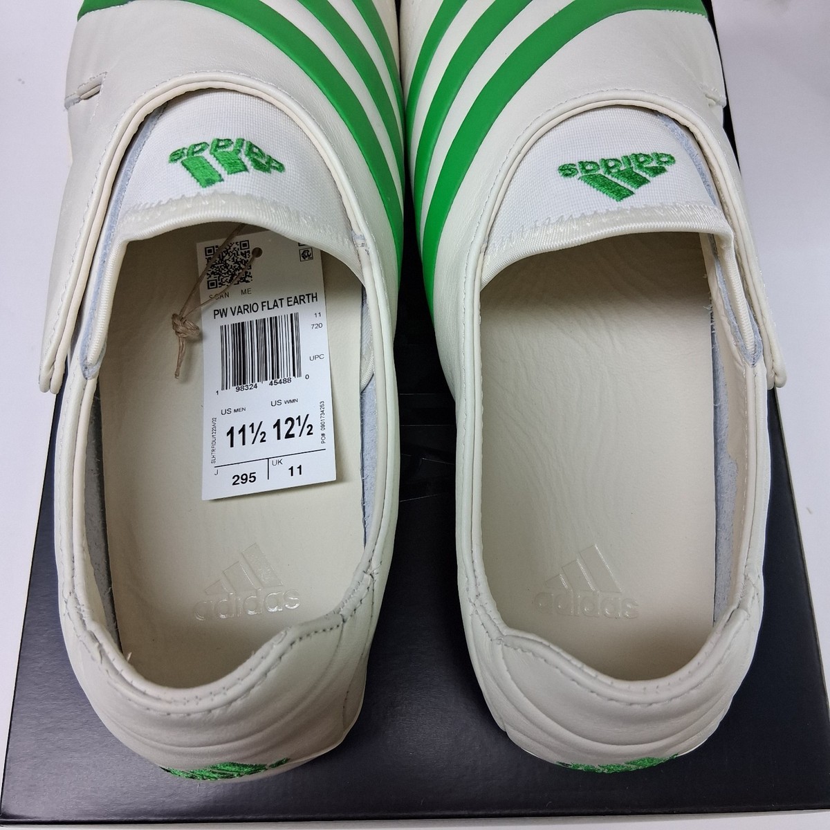 Men\'s Adidas PW Vario Flat Earther Loafers 11.5 White Green Adidas PW Yoga Vario Flat Earther in Chalk White / Green  main image 3