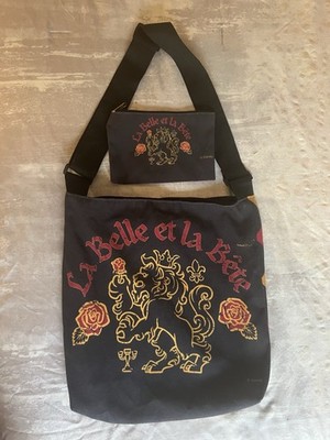 Disney Store BEAUTY AND THE BEAST La Belle et La Bete Crest Canvas Bag/Pouch