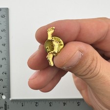 Tiny Gold Tone Baby Feet Lapel Pin Footprints Made in USA Tack Pin