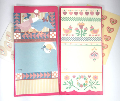 2 Vtg Current Just A Note Sets Country Duck Goose Bird Floral 23 Cards and Seals