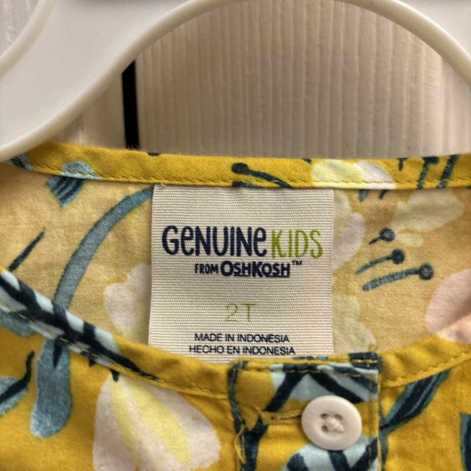 Vestido Floral Amarillo Mostaza Genuino Niños (Talla 2T) de Oshkosh Niña’s Foto 3 de 4