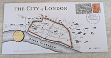 Pièce de 1 £ City of London 2010 Royal Mail couverture premier jour Royal Mint