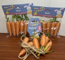 Two Packages Of 6 Ct 4 Carrots One 6 Ft. Garland Foam Craft Decor Easter