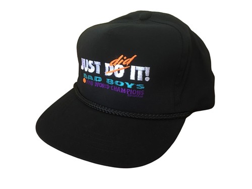 Vintage Detroit Pistons 1990 World Champions Just did It Bad Boys Snap Back Hat - Picture 3 of 5