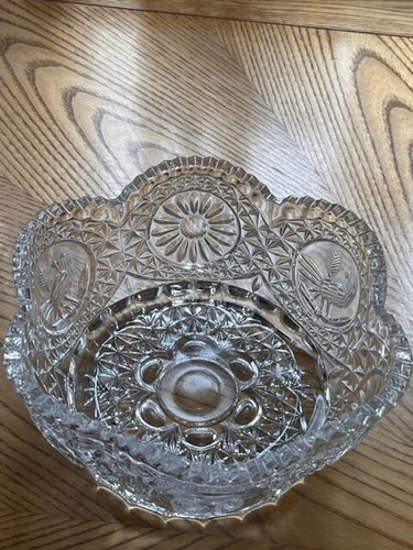 GORGEOUS HOFBAUER BYRDS HEXAGON SAWTOOTH CLEAR CUT CRYSTAL CENTERPIECE BOWL - Picture 4 of 8