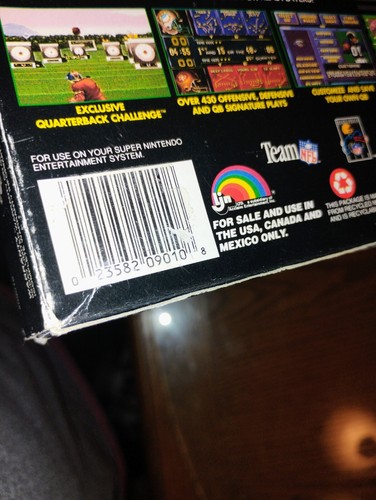NFL Quarterback Club (Nintendo SNES, 1994) Caja solo ver descripción. - Imagen 12 de 14