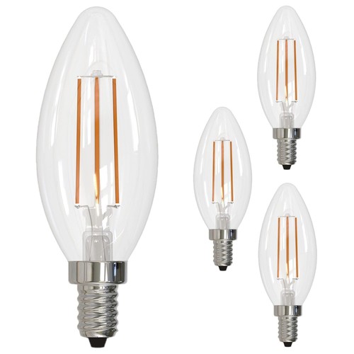 4Pack LED Chandelier Filament Light Bulb, 4W(40W), 2700K, 350LM, B11 - Picture 1 of 7