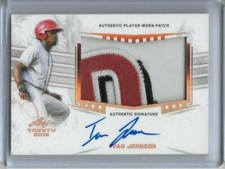 2019 Leaf Trinity IVAN JOHNSON 3 Color Letter Patch Bronze Foil Auto RC Reds