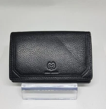  Mila Schon Black Leather Bi Fold Small Buttons Key Holder Wallet Japan