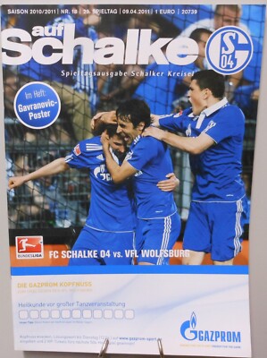 FC Schalke 04 gegen VfL Wolfsburg Programm Magazin Poster Gavranovic 09.04.2011