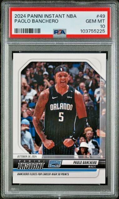 PSA 10 Paolo Banchero 2024 Panini Instant #49 Career High 50-Points! Magic #/78