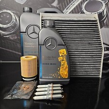 Genuine Mercedes 156 GLA M270 Oil & Pollen Filters Spark Plugs Engine Oil ZSER16